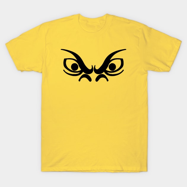 Bushido Eyes Brush Lining Black T-Shirt by CharlieCreator